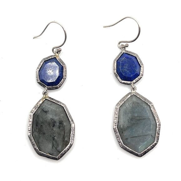 W3145 Retired Silpada Sterling Silver LAPIS OF LUXURY Earrings - Picture 1 of 1